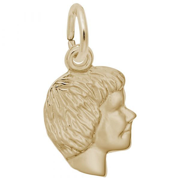 Picture of GOLD PLATE GIRL'S HEAD ACCENT CHARM