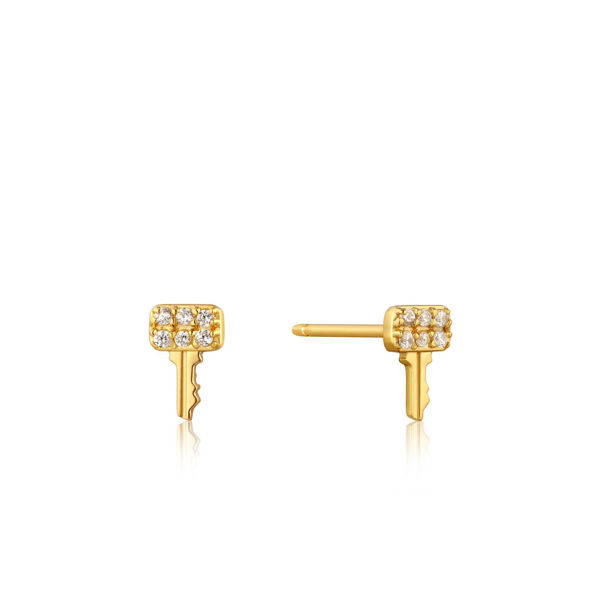 Picture of Gold Key Sparkle Stud Earrings