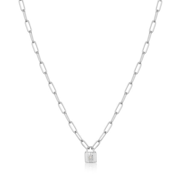 Picture of Silver Chunky Chain Padlock Necklace