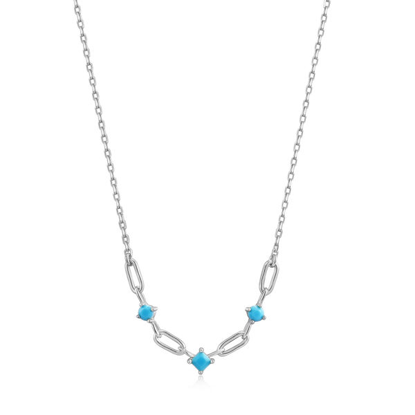 Picture of Turquoise Silver Link Necklace