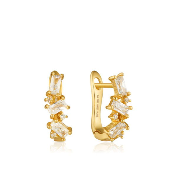 Picture of Gold Cluster Huggie Earrings