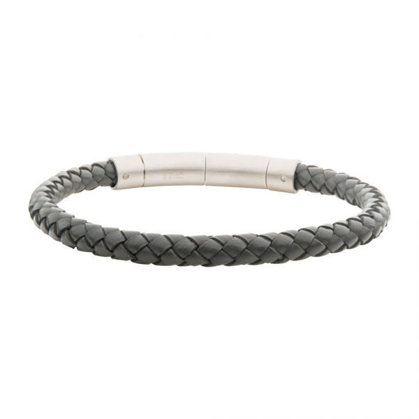 Picture of 6mm Grey Genuine Leather Bracelet
