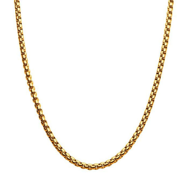 Picture of 4mm 18K Gold Plated Bold Box Chain Necklace