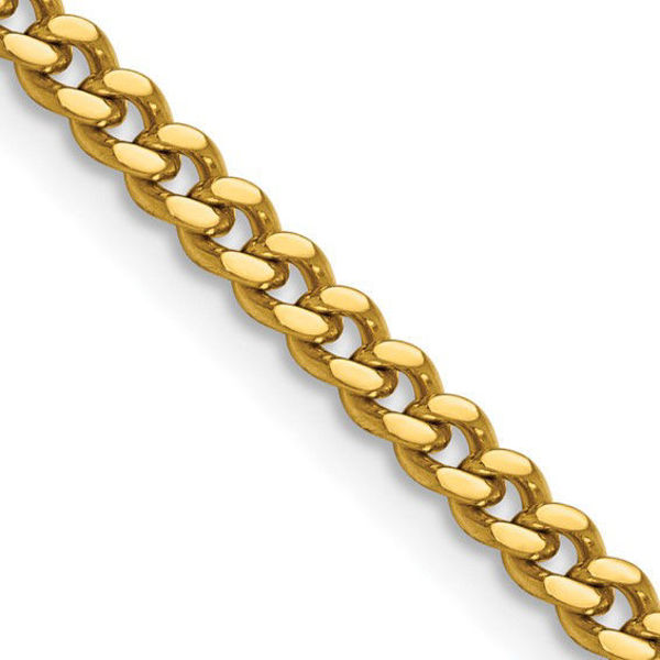 Picture of Chisel Stainless Steel Polished Yellow IP-plated 4mm 20 inch Curb Chain