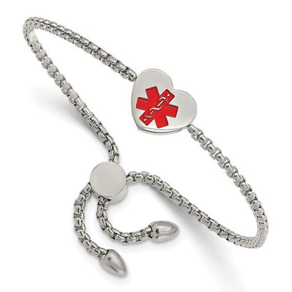 Picture of Stainless Steel Red Enamel Heart Medical ID