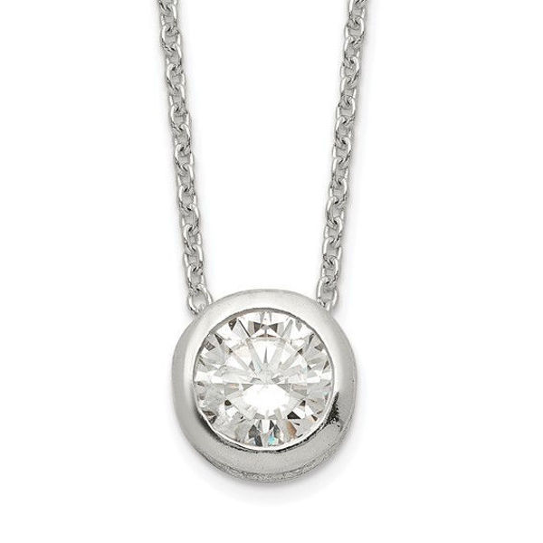 Picture of Sterling Silver Polished CZ Necklace 9mm