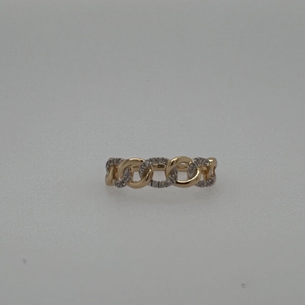 Picture of Interlocking  Diamond and Gold Ring
