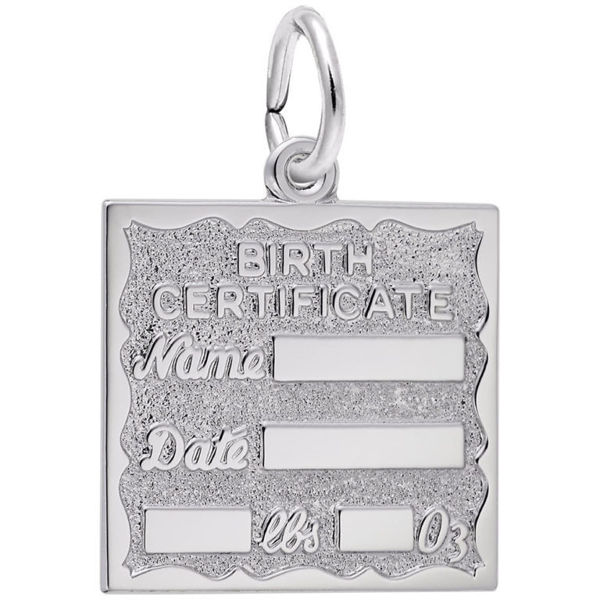 Picture of SS BIRTH CERTIFICATE CHARM