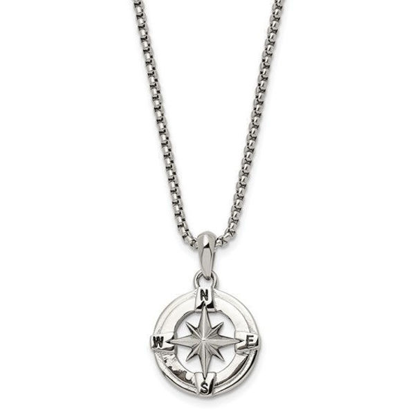 Picture of Compass Necklace in Stainless Steel