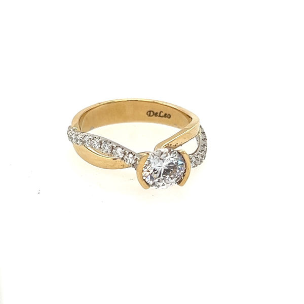 Picture of Half-Bezel Diamond Accented Engagement Ring