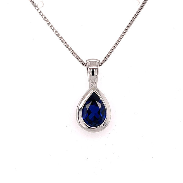 Picture of Created Sapphire  Pendant