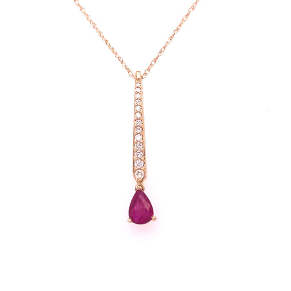 Picture of Ruby and Diamond Drop Pendant