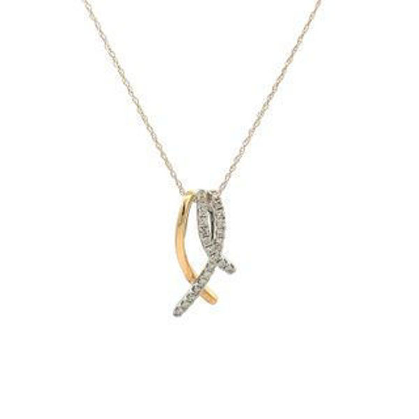 Picture of Free Form Diamond and Gold Pendant