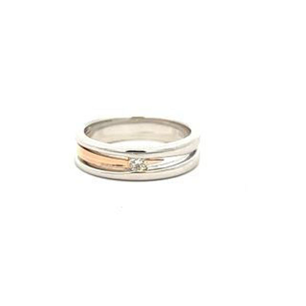 Picture of Two Toned and Diamond Wedding Band