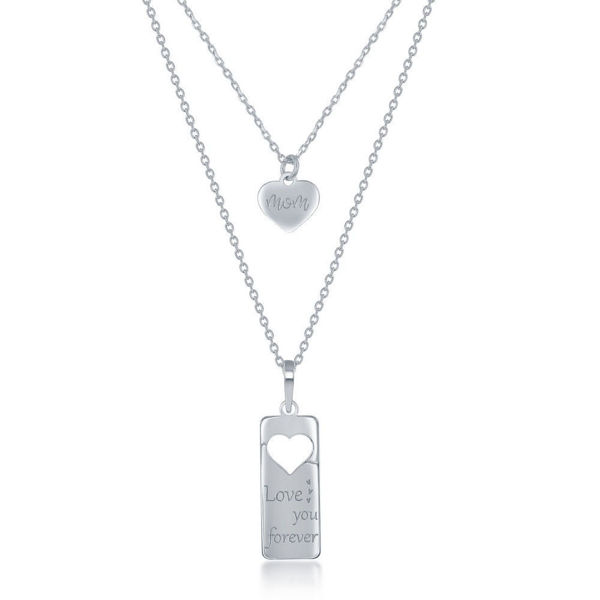 Picture of 2-Piece "Love You" and "Mom" Pendant