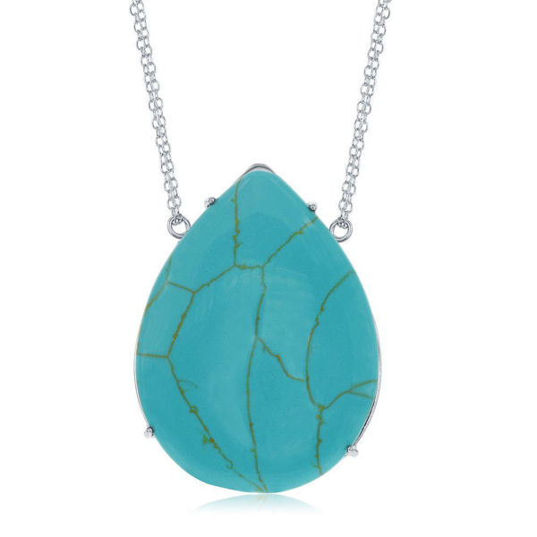 Picture of Turquoise Large Teardrop Necklace
