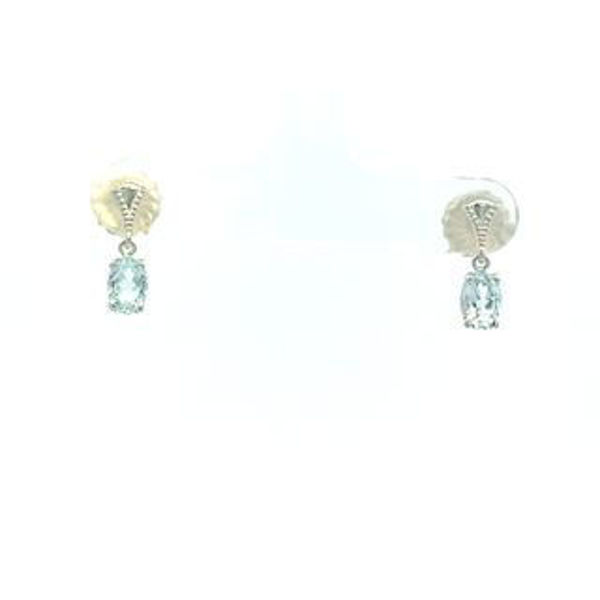 Picture of Tapered Miligrain Blue Topaz Earrings