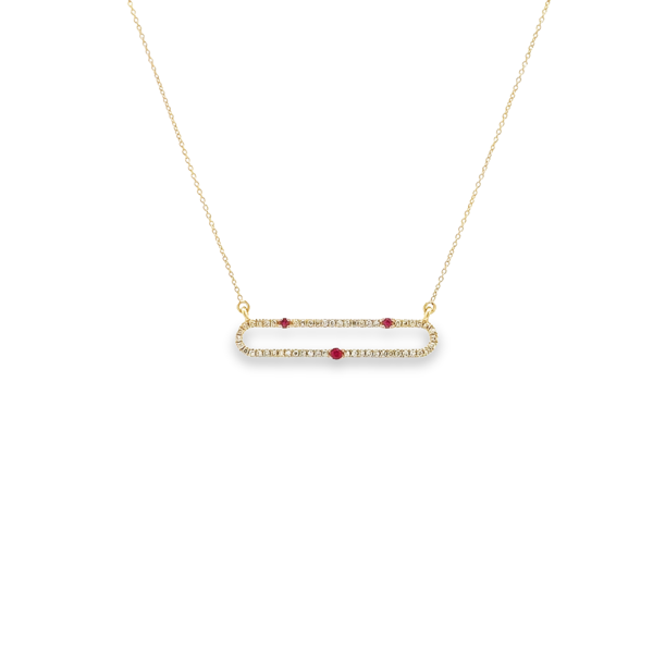 Picture of Ruby and Diamond Encrusted Paperclip Necklace