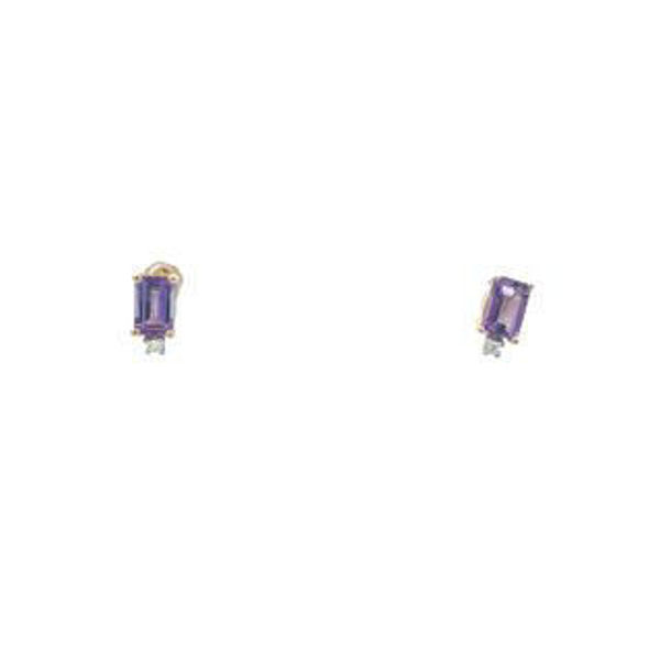 Picture of Amethyst and Diamond Earrings