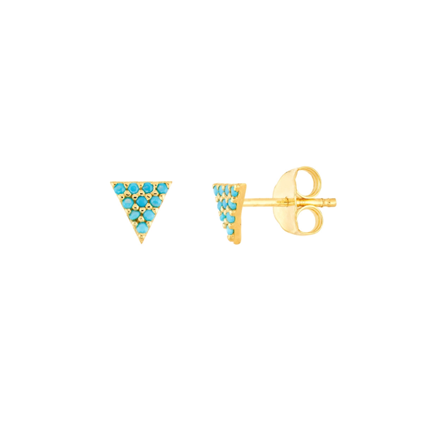 Picture of Simulated Turquoise Triangle Stud Earrings