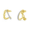 Picture of Diamond & Link Split Huggie Earrings