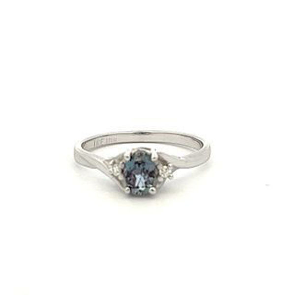 Picture of Created Alexandrite and Diamond Ring