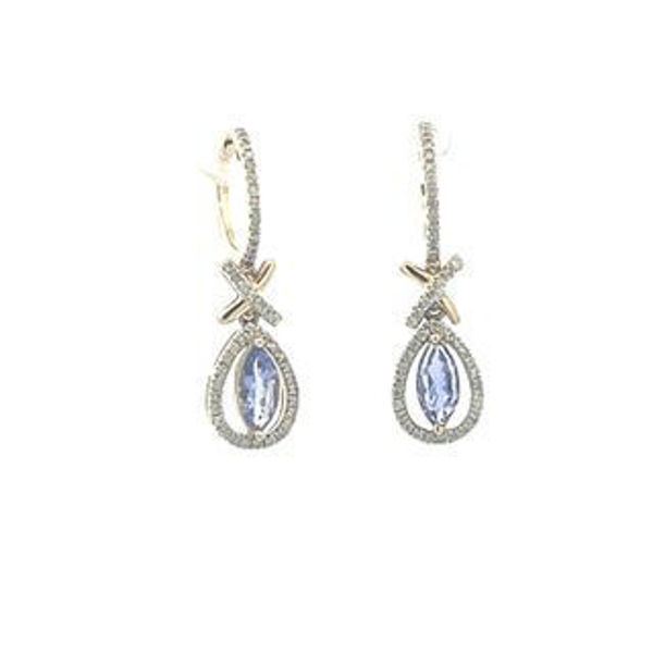 Picture of Tanzanite and Diamond Drop Earrings