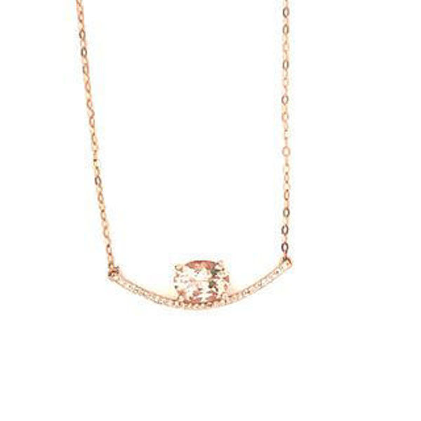 Picture of Morganite and Diamond Bar Necklace